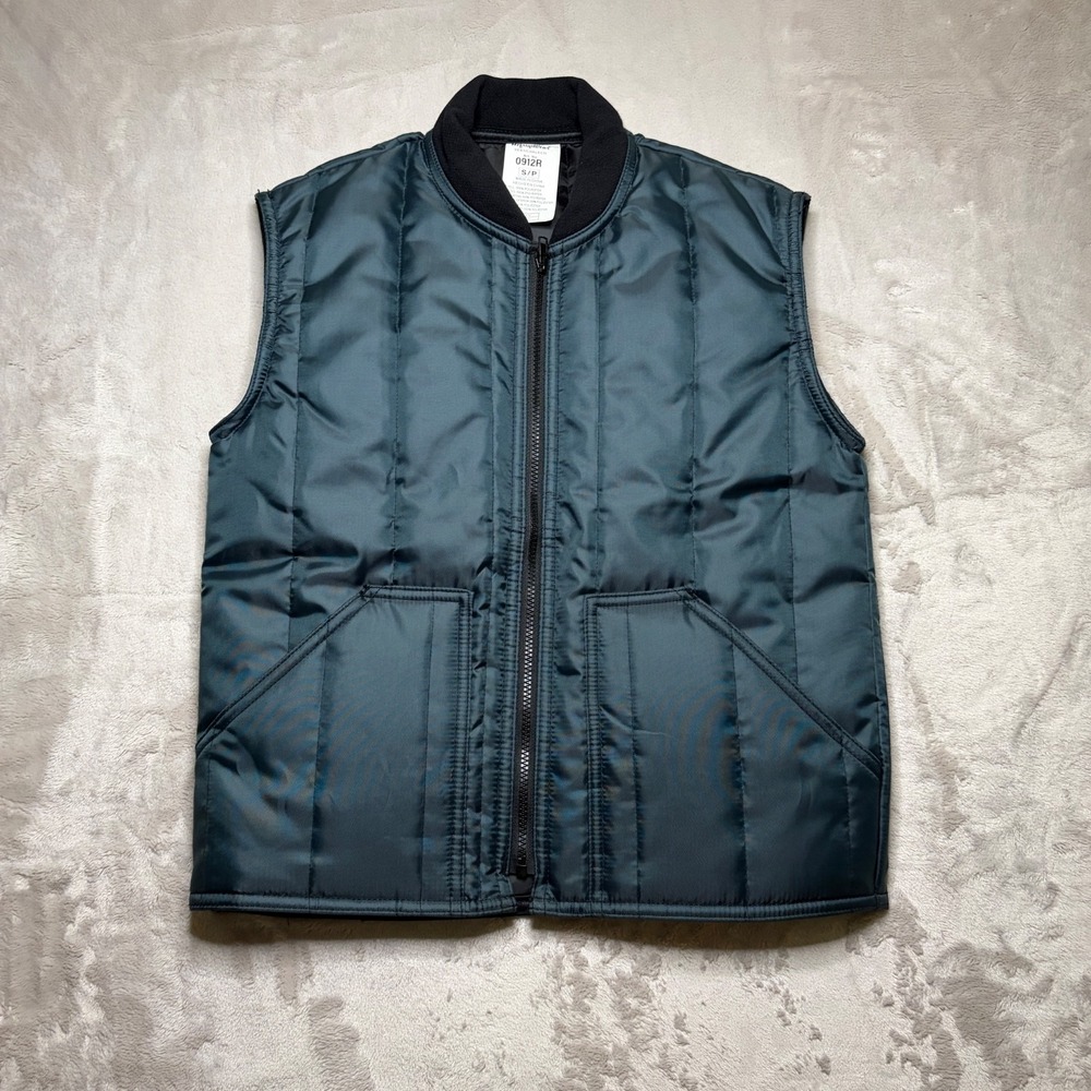 RefrigiWear Econo-Tuff Fiberfill Insulated Vest Mens S Blue Full-Zip Workwear